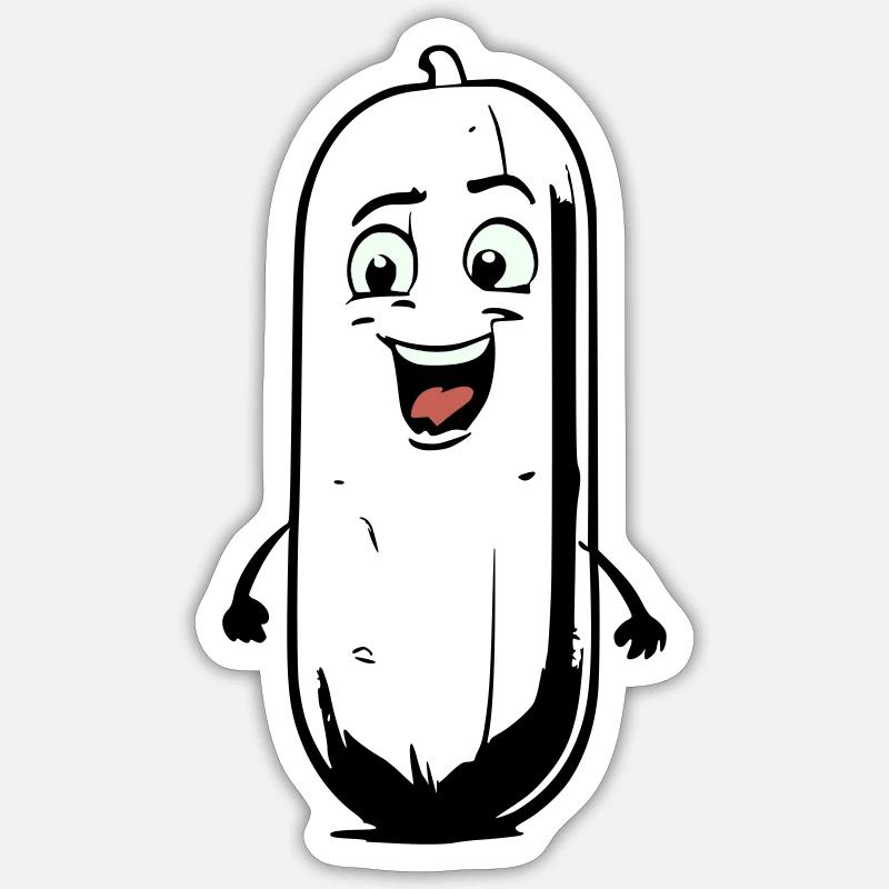 Bande dessinée Concombre - Sticker taille S (10 x 10 cm) - blanc mat