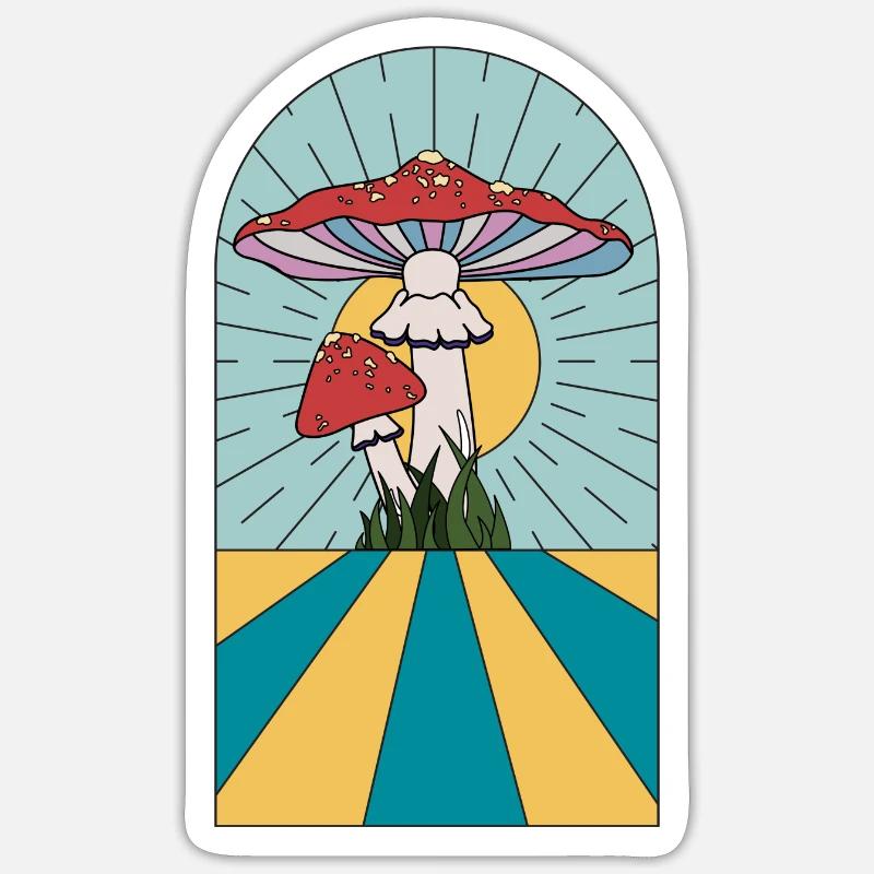 Fly Agaric Drawing - Sticker size S (10 x 10 cm) - white matte