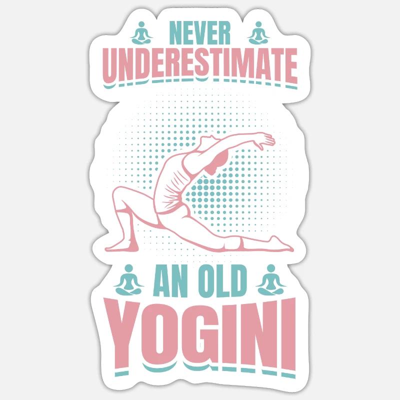 Yoga Großmutter - Sticker Größe S (10 x 10 cm) - Mattweiß