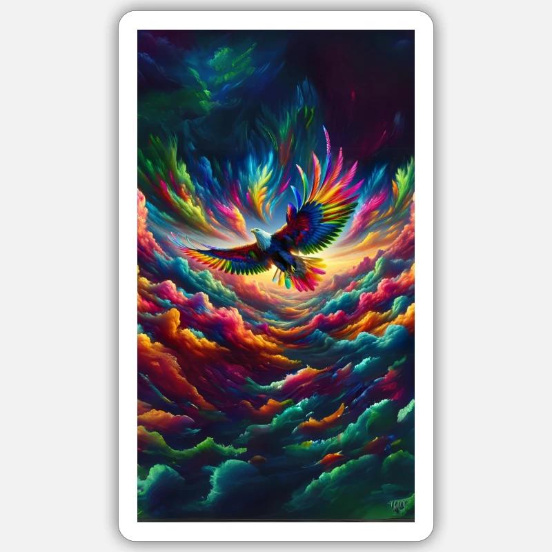 Rainbow Eagle Sticker size S (10 x 10 cm)