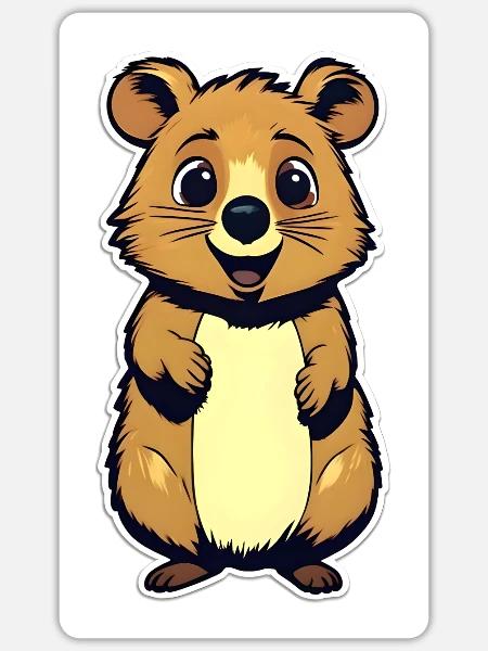 Quokka - Sticker Größe S (10 x 10 cm) - Mattweiß