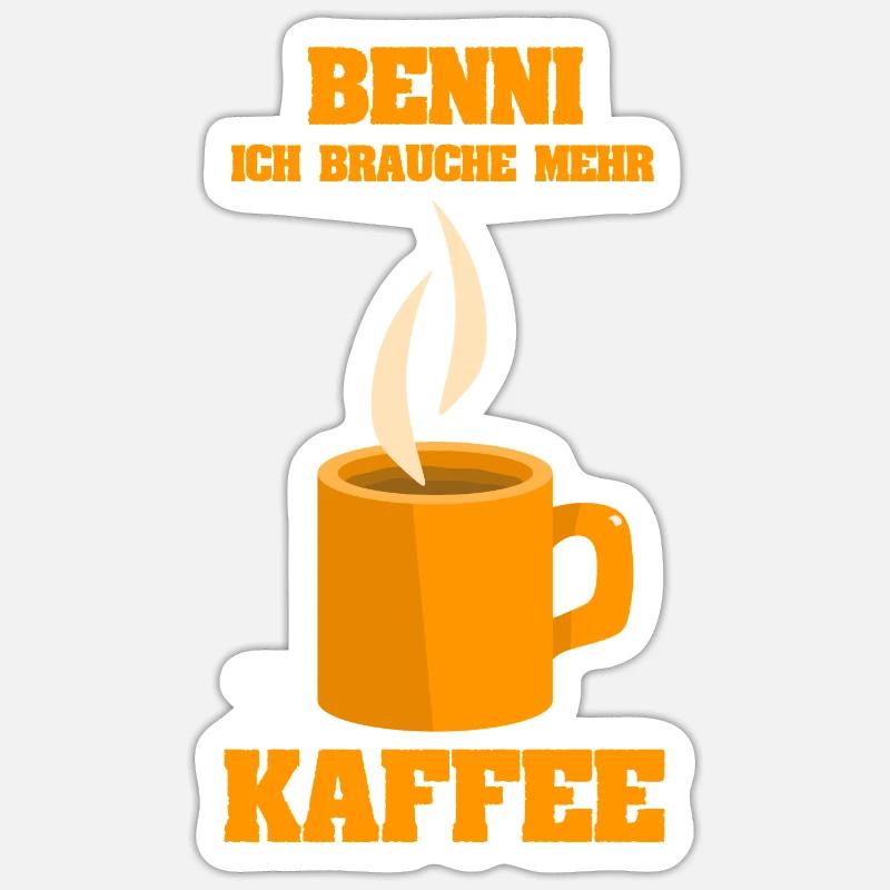 Cafe Benni - Sticker Größe S (10 x 10 cm) - Mattweiß
