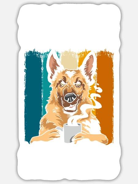 Hund Polizeihund Rassehund Diensthund - Sticker Größe S (10 x 10 cm) - Mattweiß