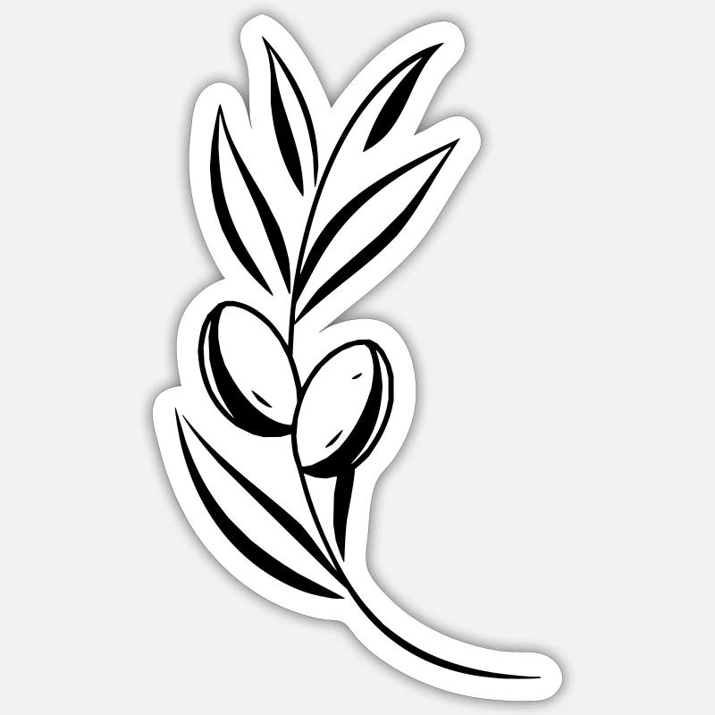 Olive Branch Leaf Personalizable Sticker size S (10 x 10 cm)