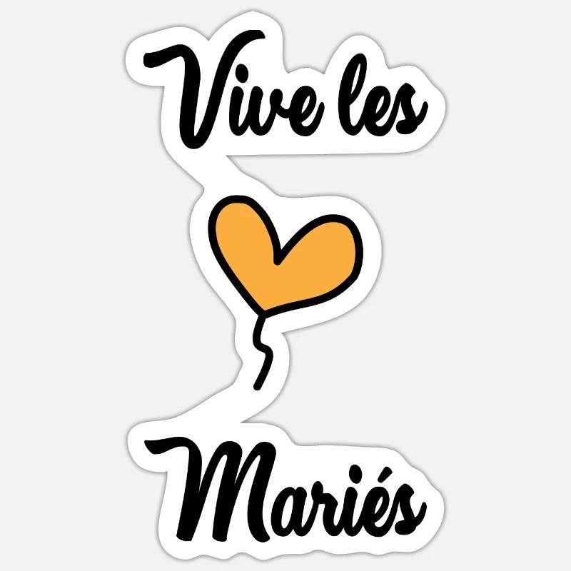 VIVE LES MARIES - Sticker taille S (10 x 10 cm) - blanc mat