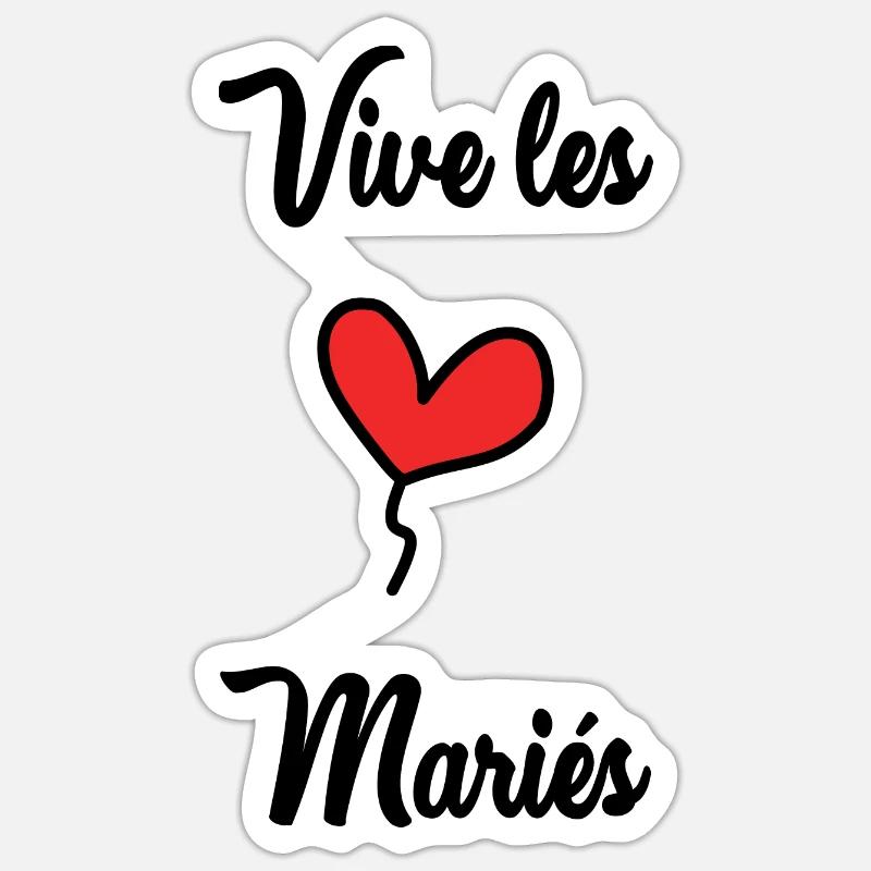 VIVE LES MARIES - Sticker taille S (10 x 10 cm) - blanc mat