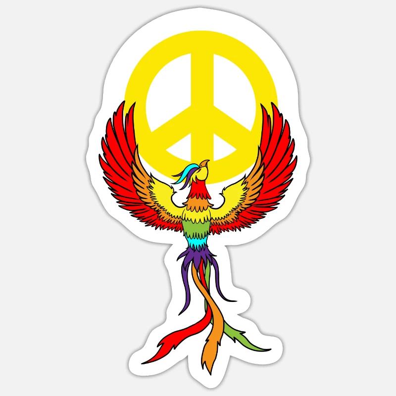 Phönix Peace Peacesymbol Frieden Phönixe Friede Sticker Größe S (10 x 10 cm)