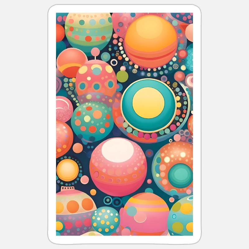 Géométrie circulaire douce - Sticker taille S (10 x 10 cm) - blanc mat