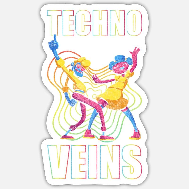 Techno Dj Minimal - Sticker taille S (10 x 10 cm) - blanc mat