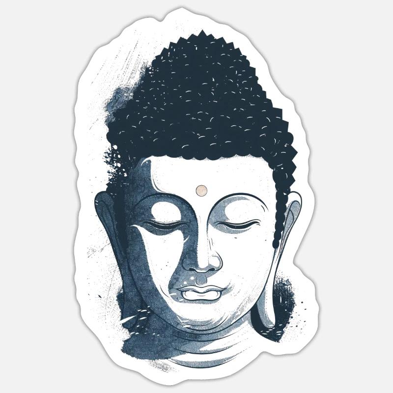 Conception de méditation de Bouddha Siddhartha Gauthama Sticker taille S (10 x 10 cm)