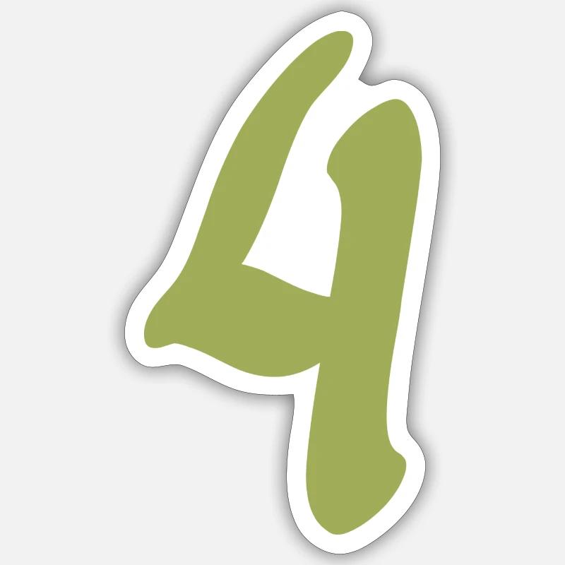 4 - Sticker Größe S (10 x 10 cm) - Mattweiß