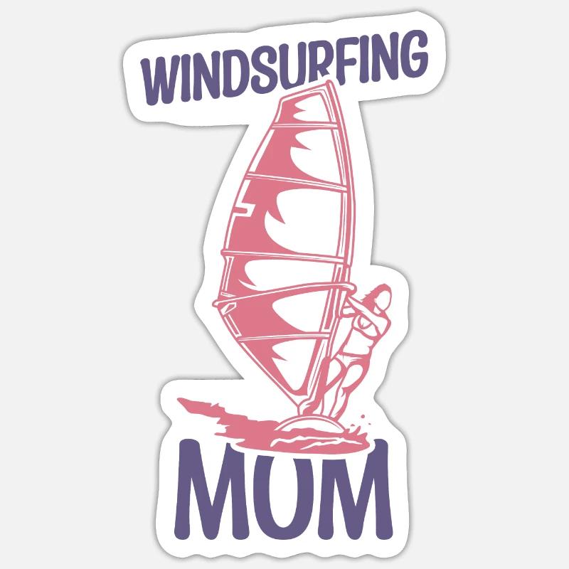 Windsurfing Mutter Sticker Größe S (10 x 10 cm)