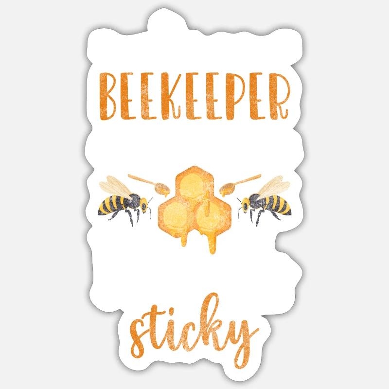 Beekeeper Beekeeping Stinger - Sticker size S (10 x 10 cm) - white matte