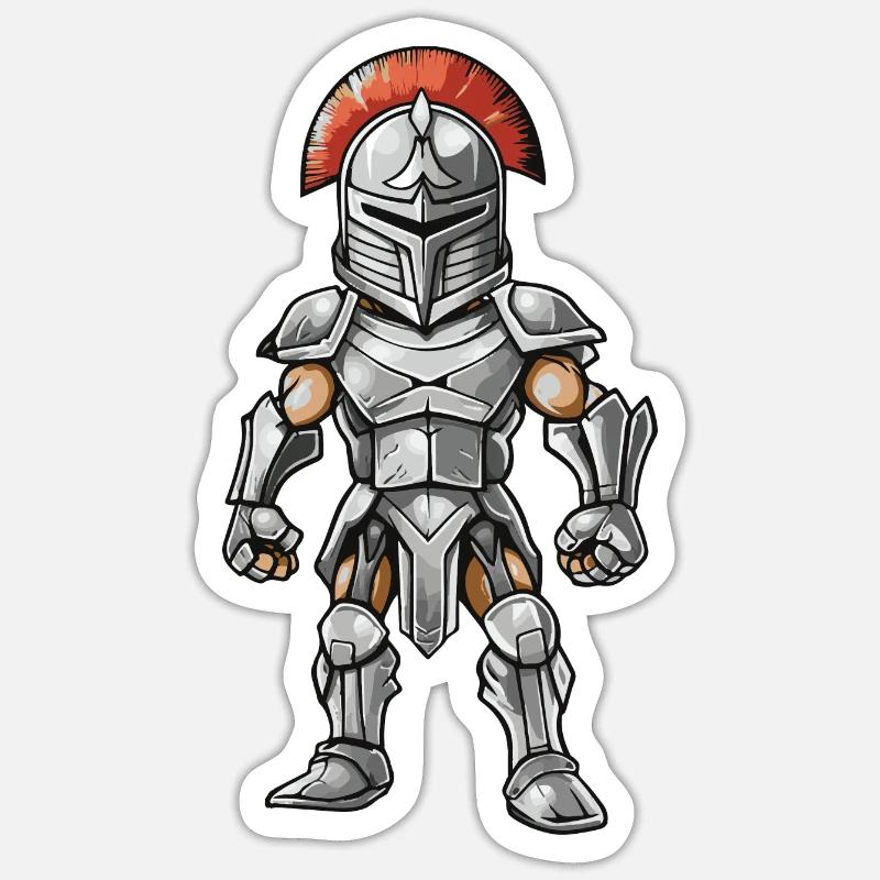 Spartaner Gladiator - Sticker Größe S (10 x 10 cm) - Mattweiß