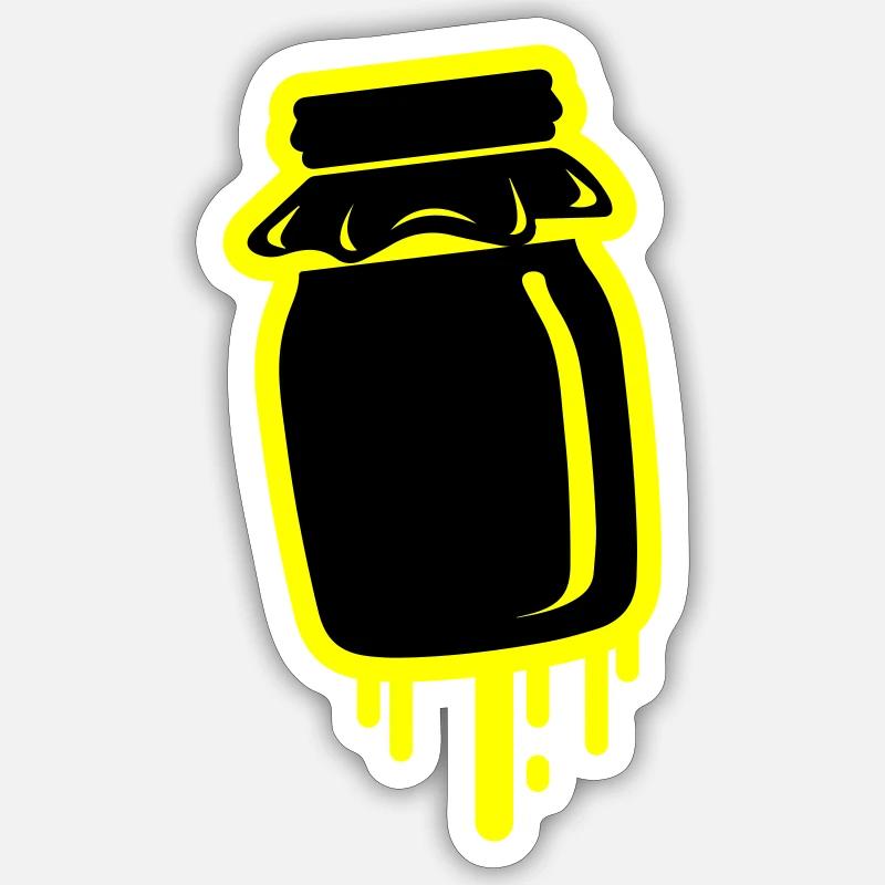 Honey symbol beekeeper - Sticker size S (10 x 10 cm) - white matte