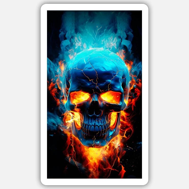 Wallcraft Burning Skull - Sticker size S (10 x 10 cm) - white matte