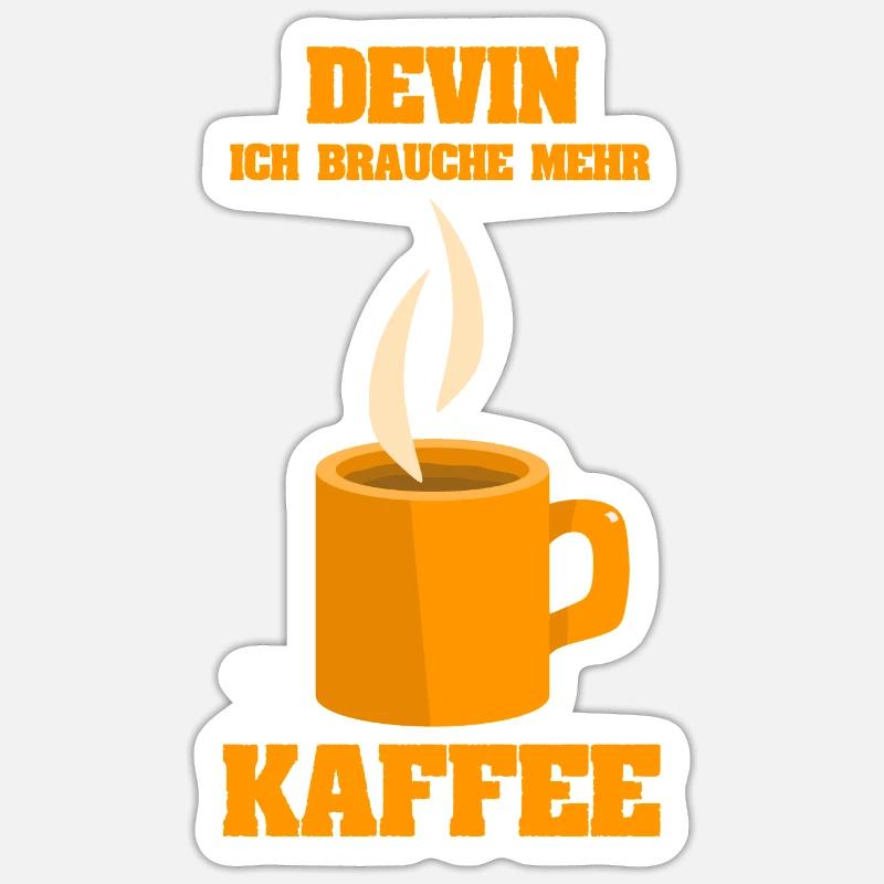 Devin als Cafe Sticker Größe S (10 x 10 cm)