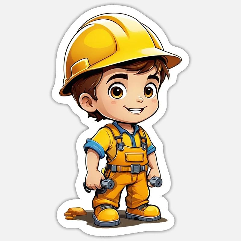 Builder - Sticker size S (10 x 10 cm) - white matte