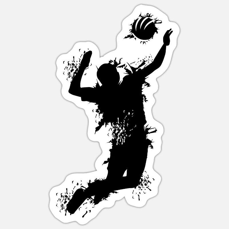 Volleyball Attack Explosion Player Team - Sticker size S (10 x 10 cm) - white matte