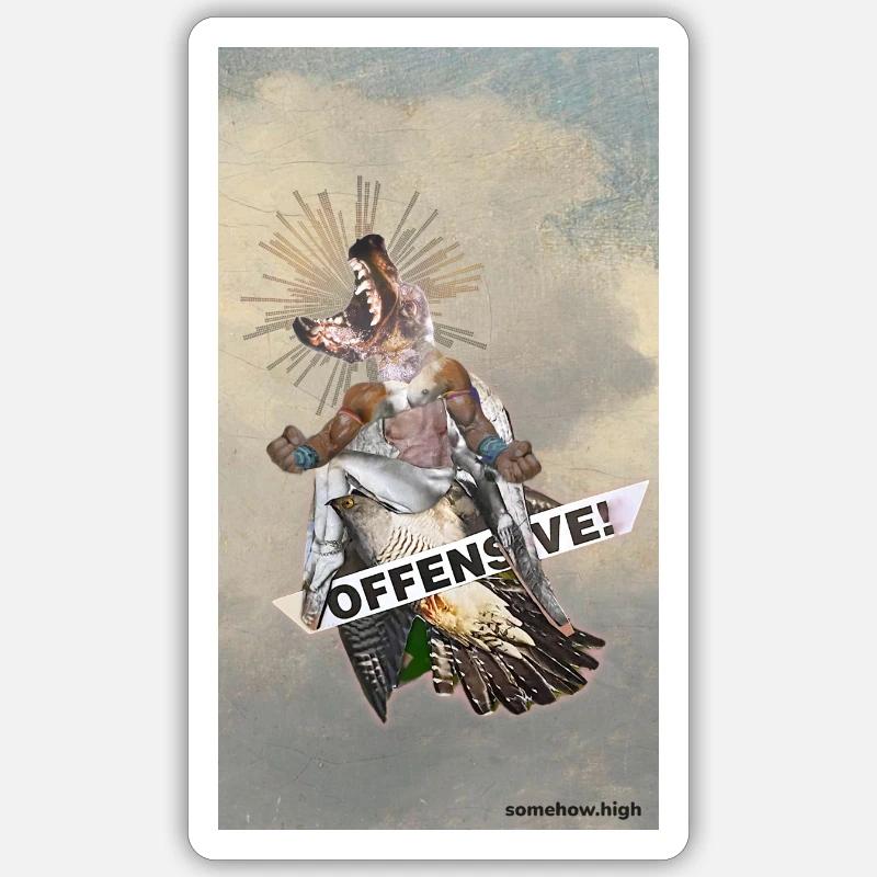 Offensive - Sticker Größe S (10 x 10 cm) - Mattweiß