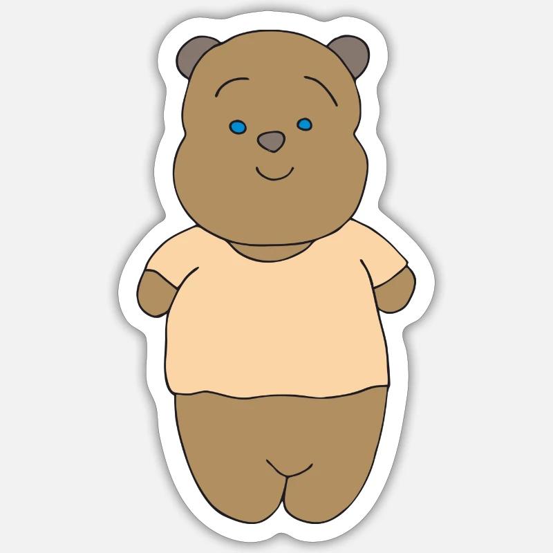 nounours - Sticker taille S (10 x 10 cm) - blanc mat
