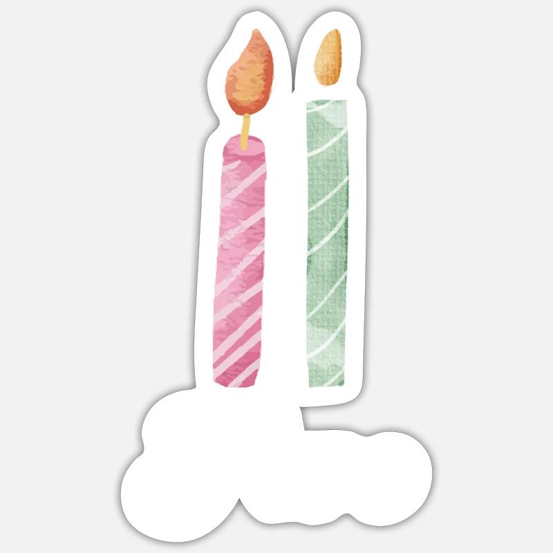 2e anniversaire bougie - Sticker taille S (10 x 10 cm) - blanc mat