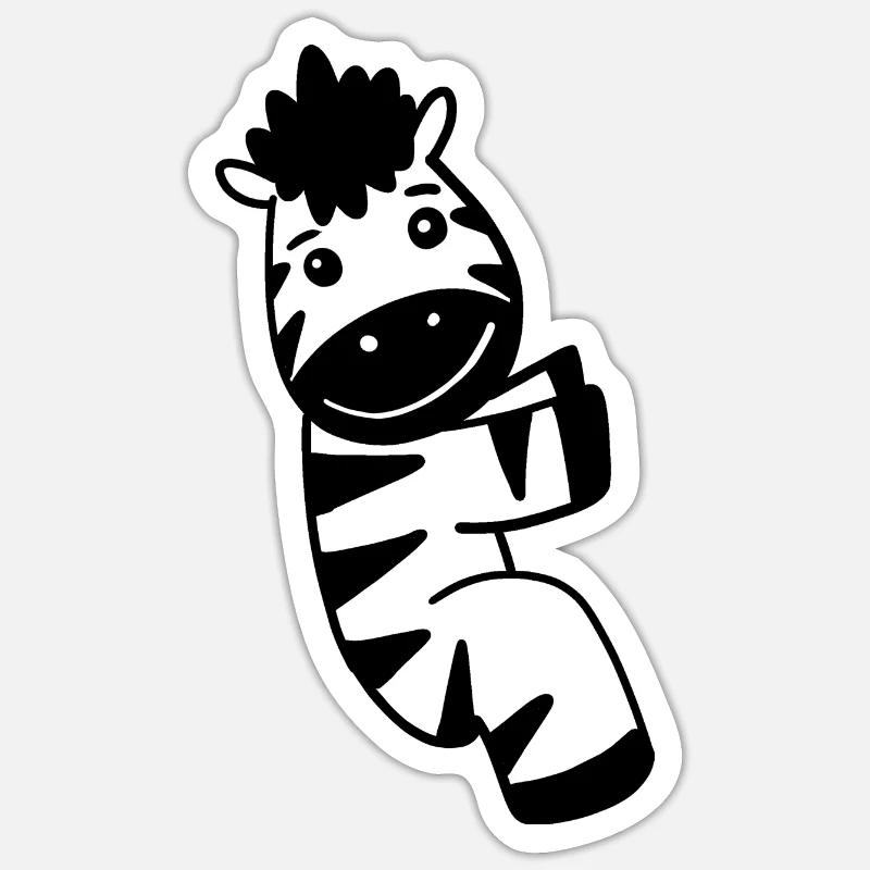 Zebra Tier - Sticker Größe S (10 x 10 cm) - Mattweiß