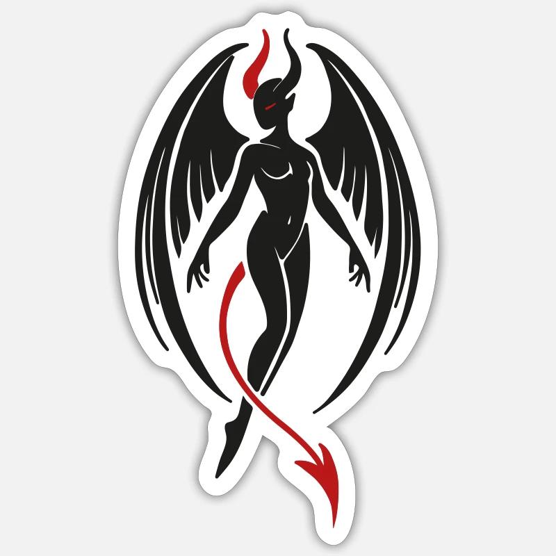 Devil - Sticker size S (10 x 10 cm) - white matte