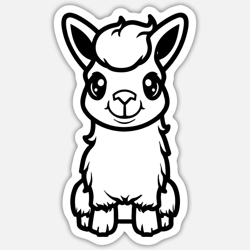 Lama Al Paka Comic - Sticker size S (10 x 10 cm) - white matte