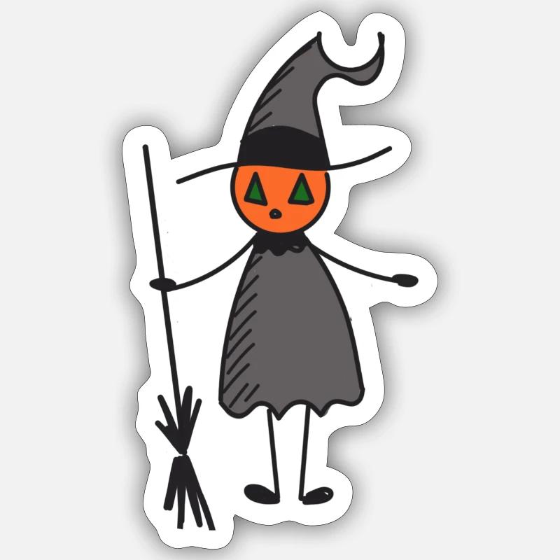 Sorcière - Sticker taille S (10 x 10 cm) - blanc mat