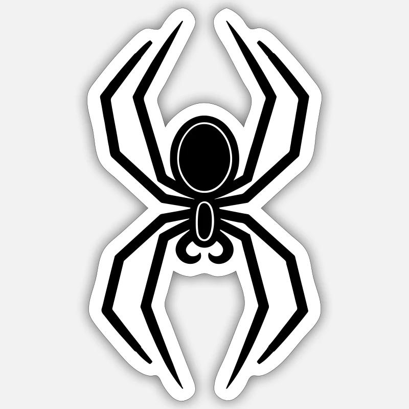 Große Spinne – Halloween - Sticker Größe S (10 x 10 cm) - Mattweiß