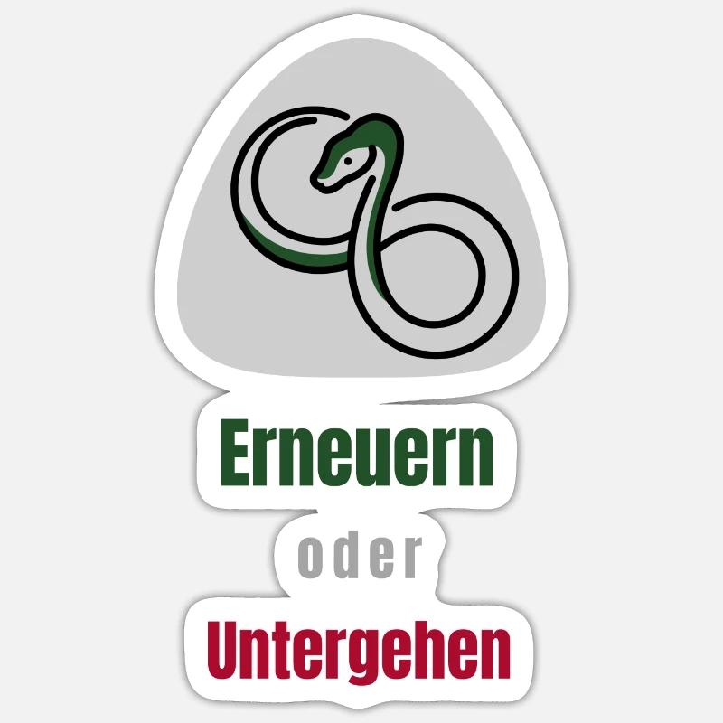 Erneuern oder Untergehen - Sticker Größe S (10 x 10 cm) - Mattweiß
