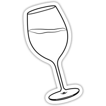 Wine glass - Sticker size S (10 x 10 cm) - white matte - Front