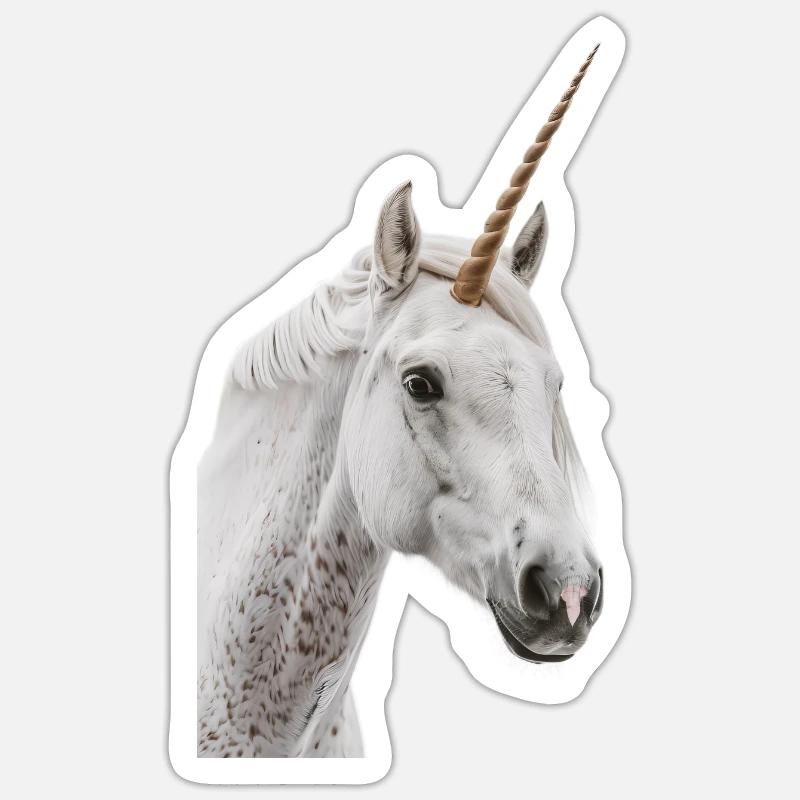 Licorne - Sticker taille S (10 x 10 cm) - blanc mat