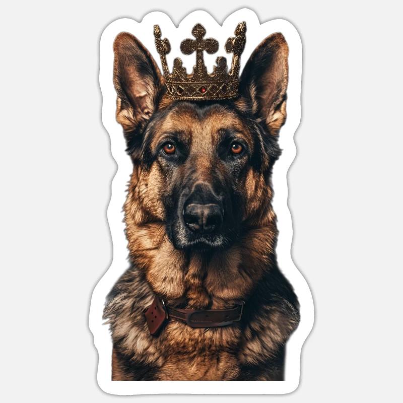 Berger allemand - Sticker taille S (10 x 10 cm) - blanc mat
