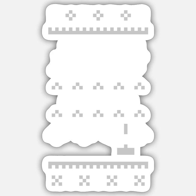 Pull de Noël laid 8 bits : Envahisseurs de Noël Sticker taille S (10 x 10 cm)