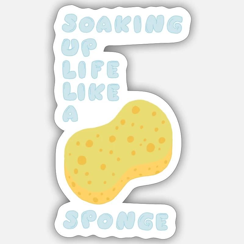 Sponge - Sticker size S (10 x 10 cm) - white matte