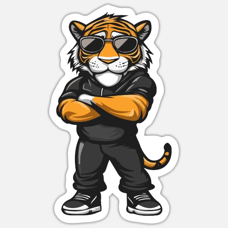 Tiger Comic - Sticker size S (10 x 10 cm) - white matte