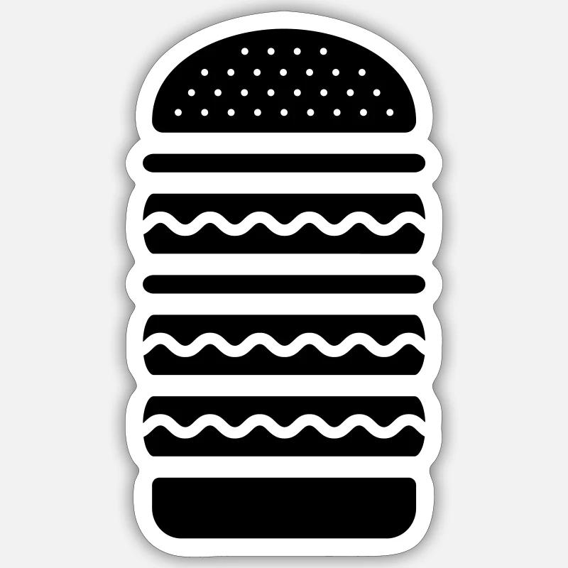 Cuisine Big Burger - Sticker taille S (10 x 10 cm) - blanc mat