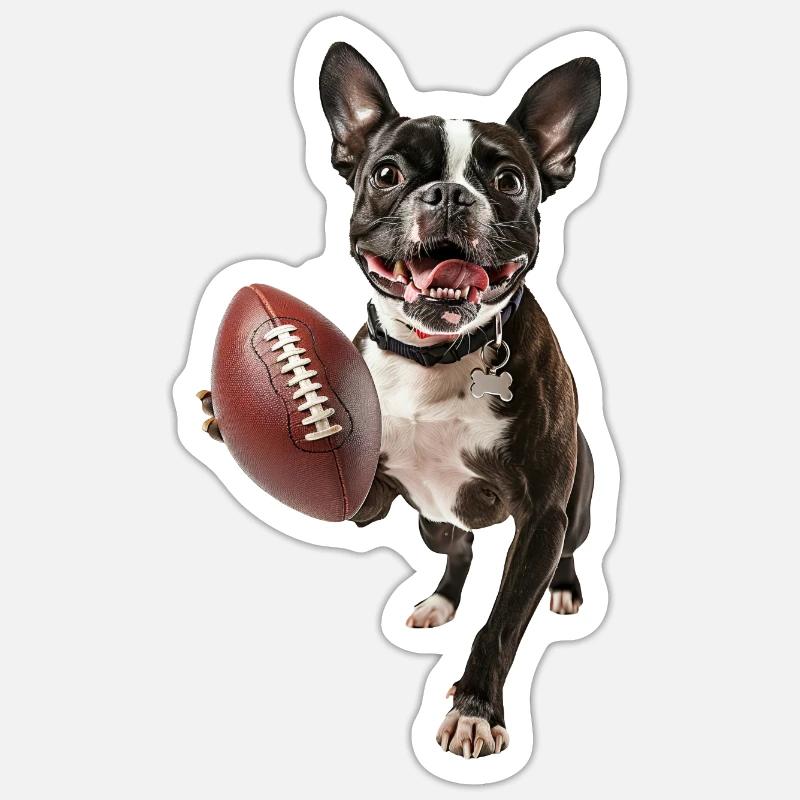 Boston Terrier - Sticker taille S (10 x 10 cm) - blanc mat