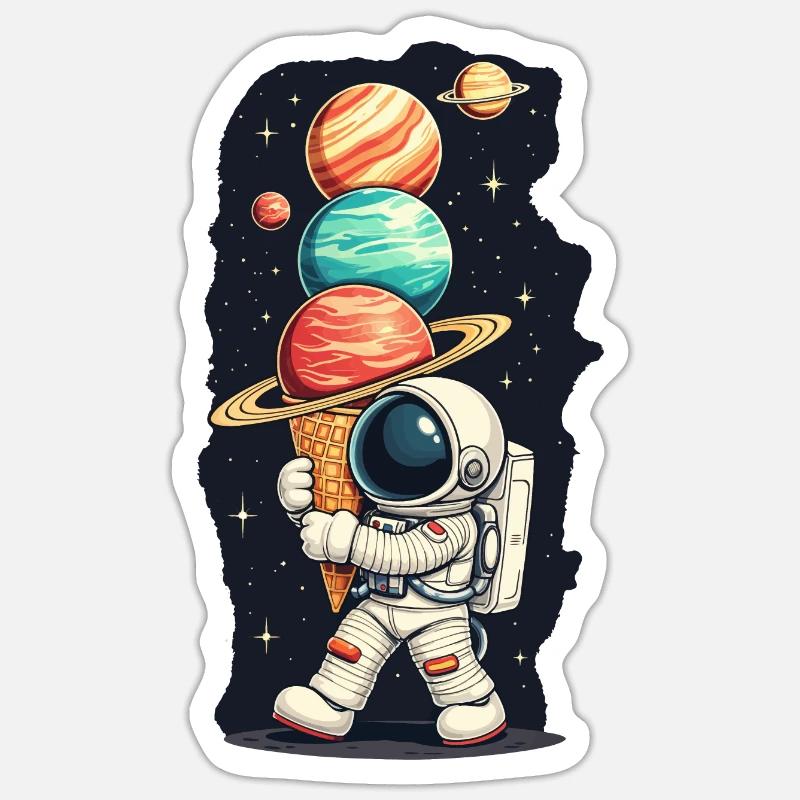 ASTRONAUT - Sticker size S (10 x 10 cm) - white matte