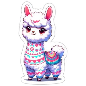 Alpaka - Sticker Größe S (10 x 10 cm) - Mattweiß - Vorne