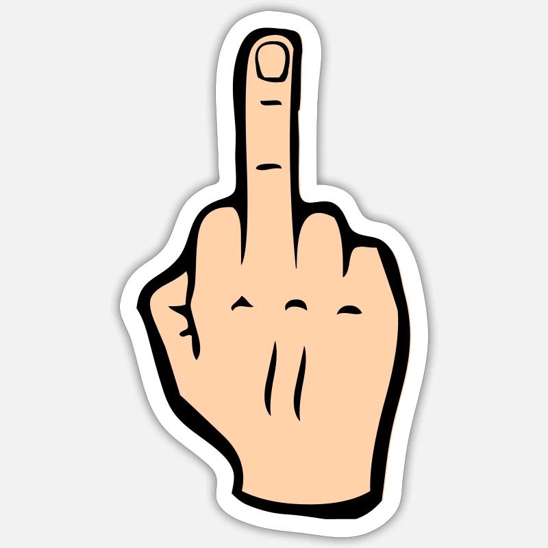 Mittelfinger - Sticker Größe S (10 x 10 cm) - Mattweiß