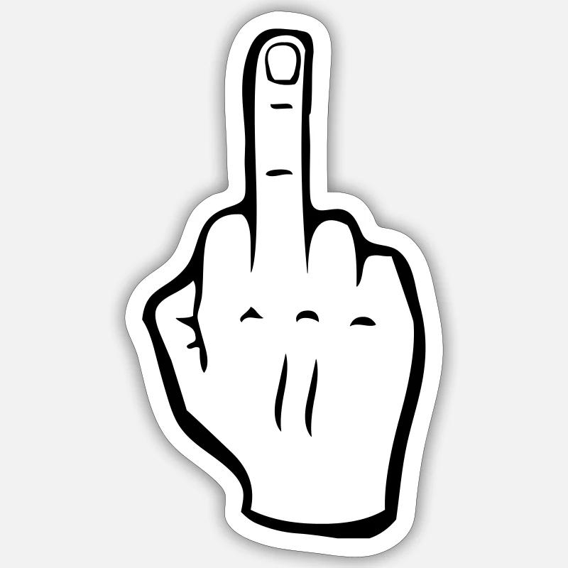Middle finger - Sticker size S (10 x 10 cm) - white matte