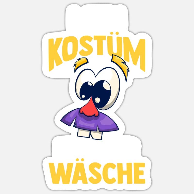 Costume de carnaval Carnaval - Sticker taille S (10 x 10 cm) - blanc mat