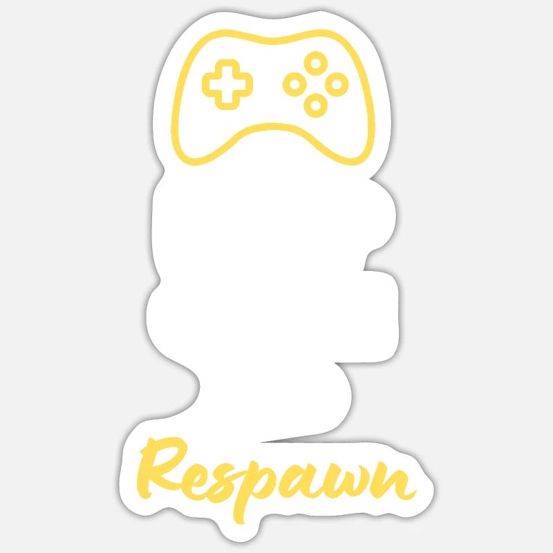 Keep Calm and Respawn - Sticker taille S (10 x 10 cm) - blanc mat