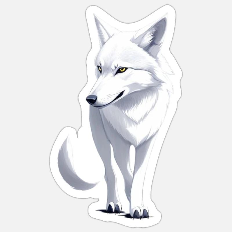 Weißer Wolf - Sticker Größe S (10 x 10 cm) - Mattweiß