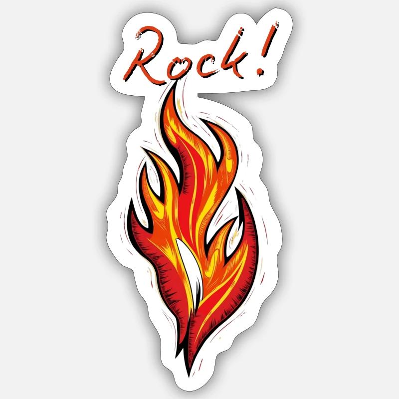 Rock Fire & Flame Sticker size S (10 x 10 cm)