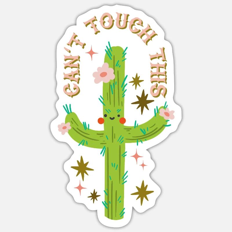 Can't touch this - Prickly cactus design - Sticker size S (10 x 10 cm) - white matte