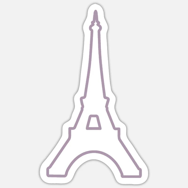 Tour Eiffel Paris monument minimaliste - Sticker taille S (10 x 10 cm) - blanc mat